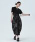 Drawstring Leaf Print Skirt